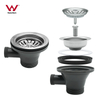15-114-50 Silver Tall Cup Kitchen Sink Drainer With Overflow