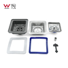 Square-shaped strainer drain for sink