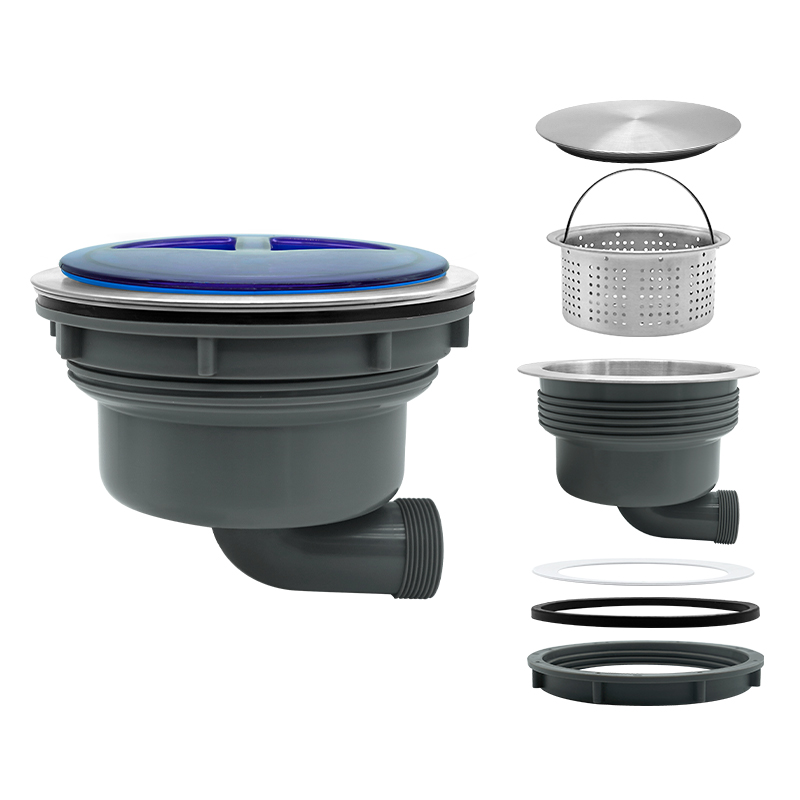 185 Horizontal Drain Tall Cup Kitchen Sink Drainer With Blue Plastic Cover