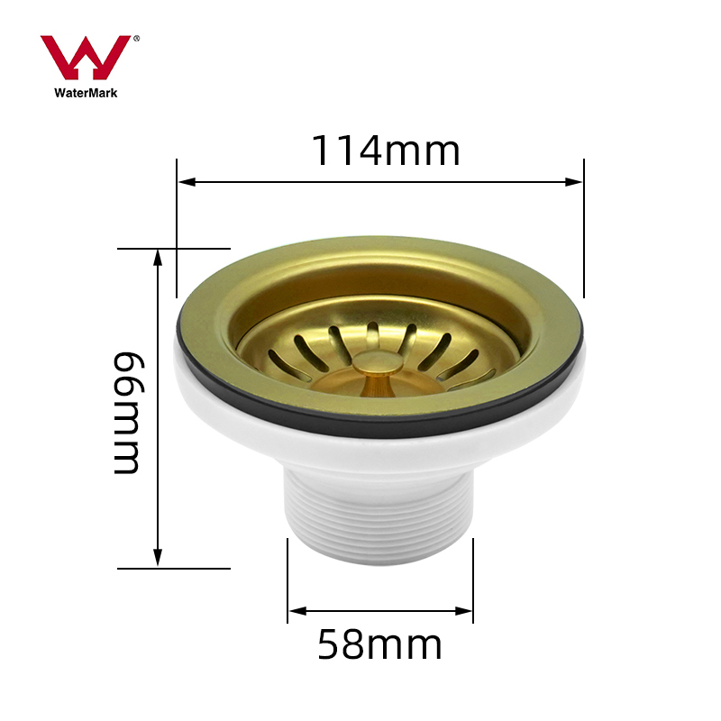 12-114-50-xx Gold Short Cup Kitchen Sink Drainer