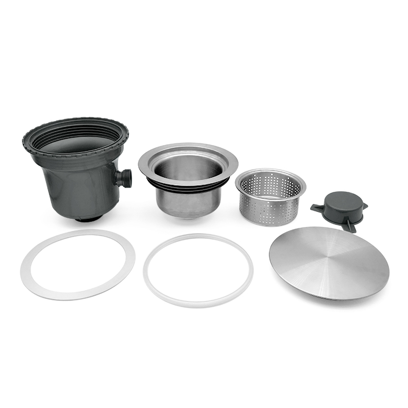 185 Full Steel Tall Cup Kitchen Sink Drainer With Flat Cover & Overflow