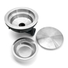 185 Horizontal Drain Short Cup Kitchen Sink Drainer With Stainless Steel Cover