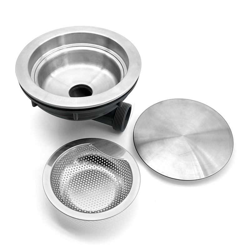 185 Horizontal Drain Short Cup Kitchen Sink Drainer With Stainless Steel Cover