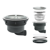 185 Horizontal Drain Tall Cup Kitchen Sink Drainer With Grey Plastic Cover