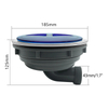 185 Horizontal Drain Short Cup Kitchen Sink Drainer With Plastic Cover