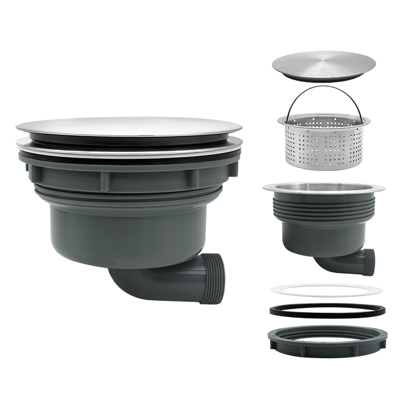 185 Horizontal Drain Tall Cup Kitchen Sink Drainer With Stainless Steel Cover