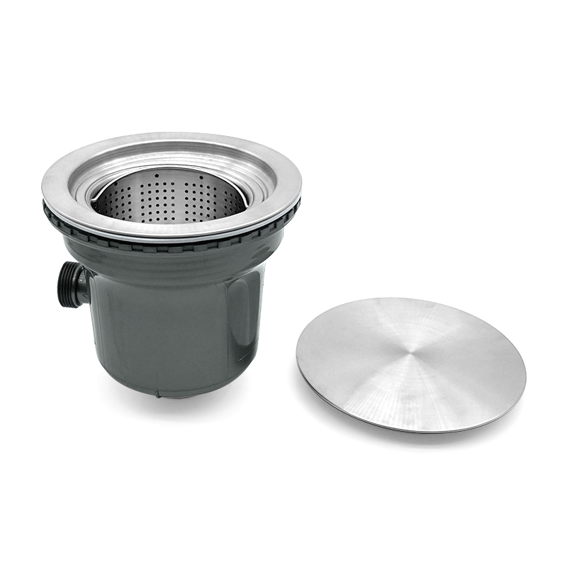 185 Full Steel Tall Cup Kitchen Sink Drainer With Flat Cover & Overflow