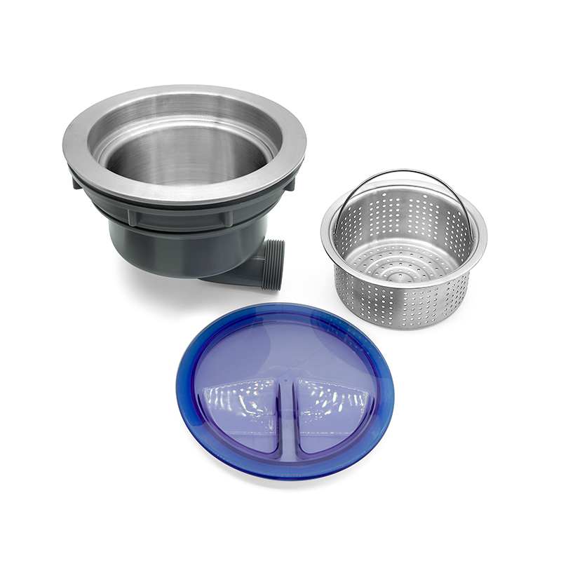 185 Horizontal Drain Tall Cup Kitchen Sink Drainer With Blue Plastic Cover