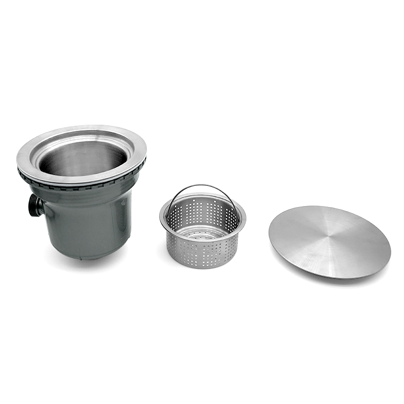 185 Full Steel Tall Cup Kitchen Sink Drainer With Flat Cover & Overflow