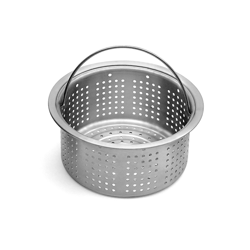 185 Full Steel Tall Cup Kitchen Sink Drainer With Flat Cover & Overflow